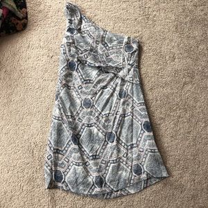 Blue/red patterned mini sundress